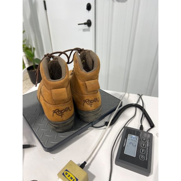 Roper Crossrider Round Toe Western Boot Mens 9 Lace Up Brown Leather Kiltie - Picture 10 of 11